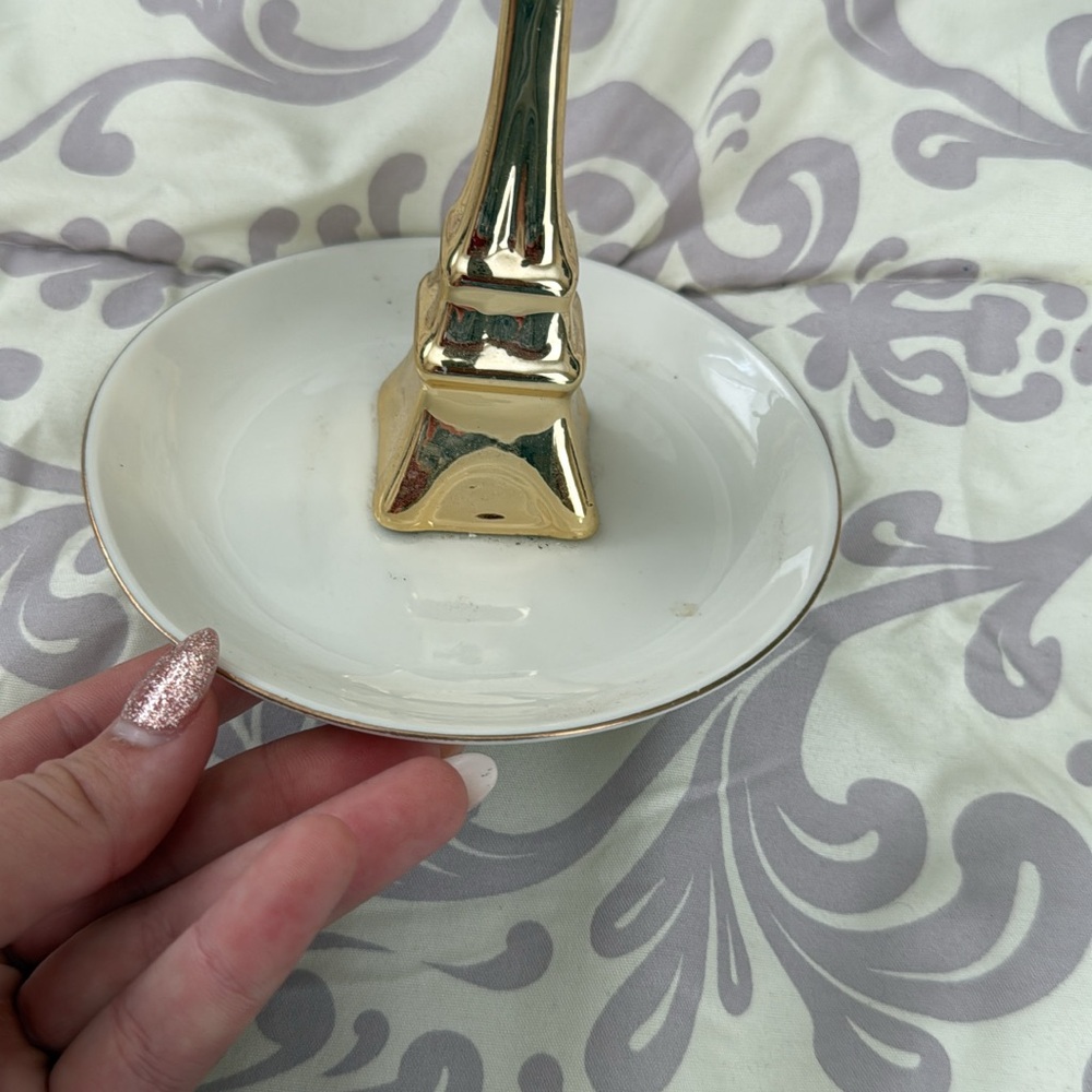 Gold and White Decorative Dish